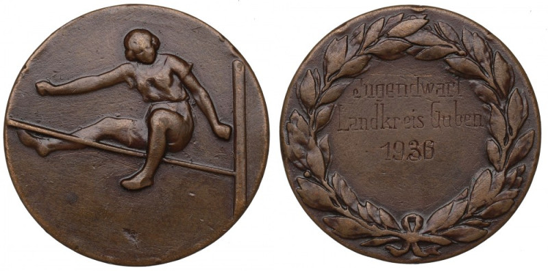 1936 Medal zawody młodzieżowe Gubin Brąz, średnica 40 mm, waga 26,78 g. 
Grade:...