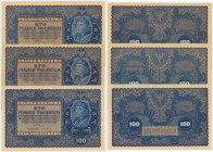 II RP, Zestaw 100 marek 1919 (3 egz)