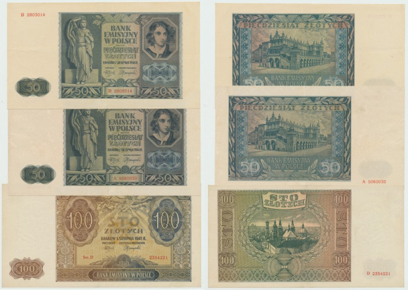 GG, Zestaw banknotów Zestaw banknotów generalnego gubernatorstwa, ładne, central...