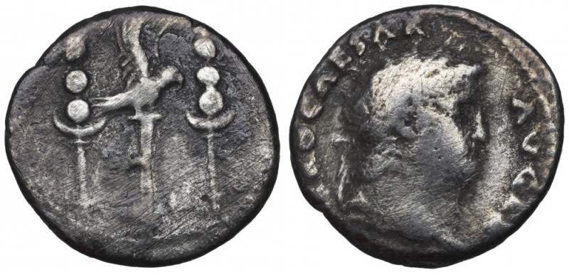 Roman Empire, Nero, Denarius Obiegowy egzemplarz. Patyna, nalot. Awers: głowa ce...