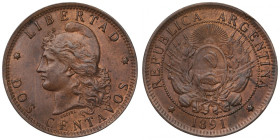 Argentyna, 2 centavos 1891