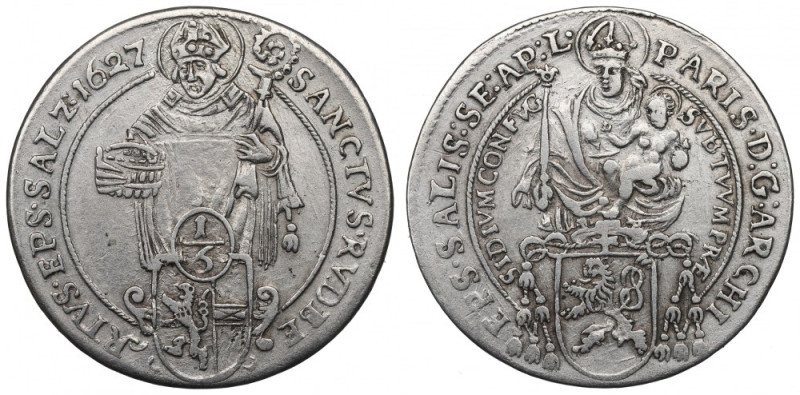 Austria, Salzburg, Bishopic of, 1/6 thaler 1627 Obiegowy przykład ciekawszego no...