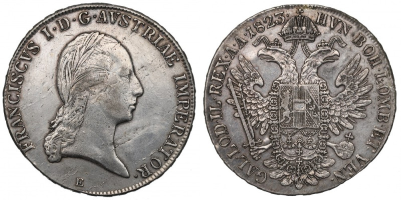 Austria, Franz I, Thaler 1823 E Obverse: Laureate portrait right, long hair. 
 ...