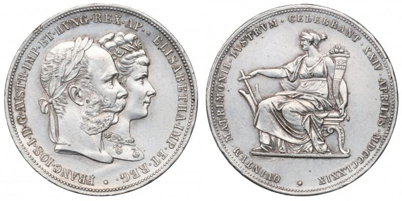 Austria, Franz Joseph I, 2 gulden 1879 - silver wedding Ładnie zachowane detale....