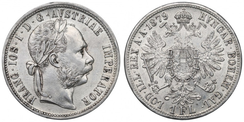 Austria, Franz Joseph, 1 florin 1879 Bardzo ładny przykład tej emisji. Reference...