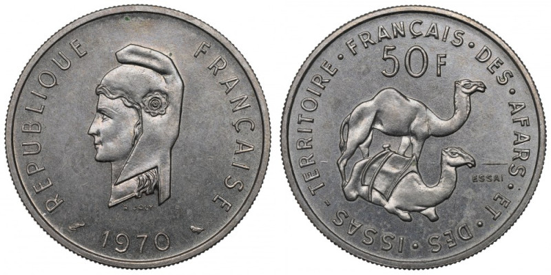 Dżibuti, 50 franków 1970 - ESSAI Nakład 1.700 egz. Reference: Krause KM#E6
Grad...