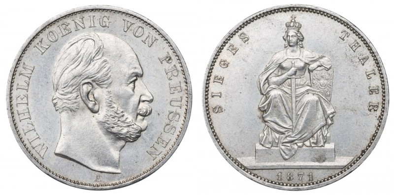 Germany, Prussia, Thaler 1871 Piękny, okołomenniczy przykład tej emisji. Awers: ...