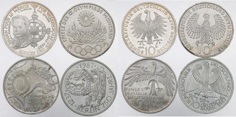 Germany, Lot 10 mark 1972-92 Srebro .925, srebro .625, waga łączna 62,02 g.