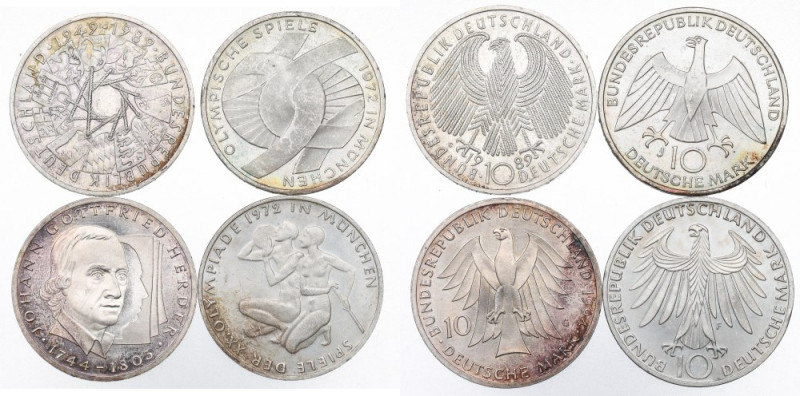 Germany, Lot 10 mark 1972-94 Srebro .925, srebro .625, waga łączna 61,99 g.