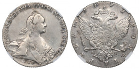 Russia, Catherine II, Rouble 1771 - NGC XF Details