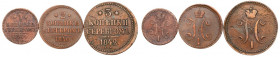 Russia, Nicholas, Lot 1-3 kopecks