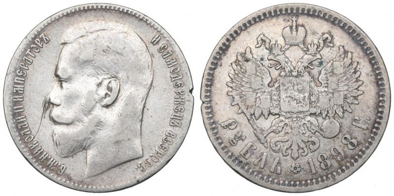 Russia, Nicholas II, Rouble 1898 Obiegowy przykład rubla. 
Grade: VF