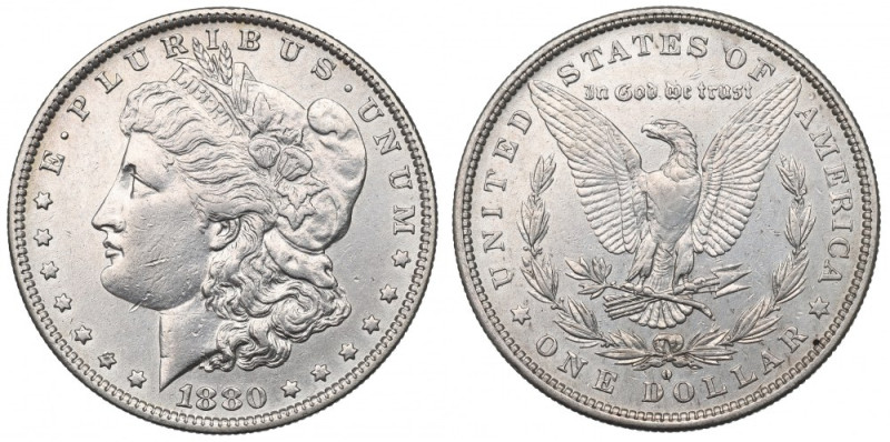 USA, Morgan dollar 1880 O Ładna morganówka. 

Grade: XF