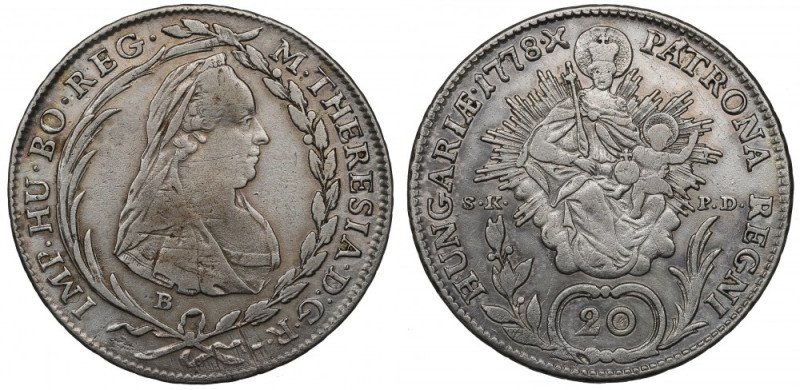 Hungary, Maria Theresa 20 kreuzer 1778 Ładny przykład tej emisji.
Reference: EH...