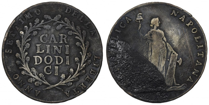 Italy, Kingdom of Naples, 12 carlini 1799 Ładnie zachowany przykład ciekawszej p...