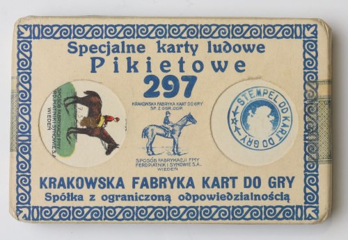 II RP, Talia kart pikietowych 1929 Oryginalne pudełko kart z 1929 roku.