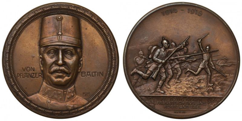 Austro-Węgry, Medal Generał Pflanzer Baltin Rzadki w handlu medal poświęcony jed...