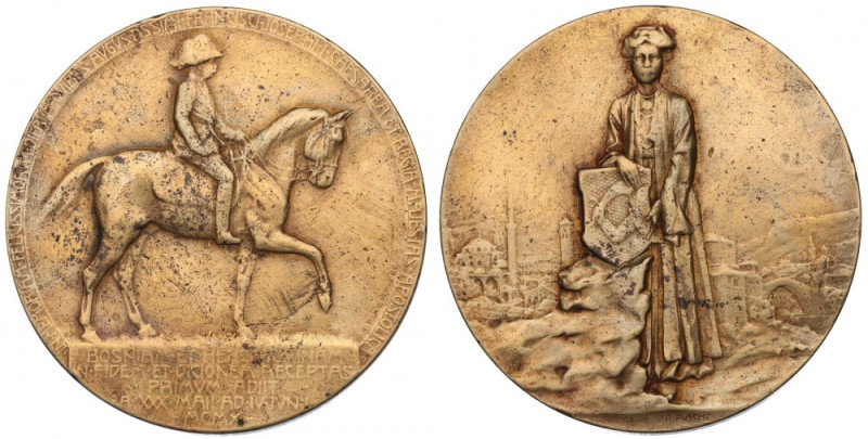 Austro-Węgry, Medal wizyta Cesarza w Bośni i Hercegowinie 1910 Rzadki w handlu m...