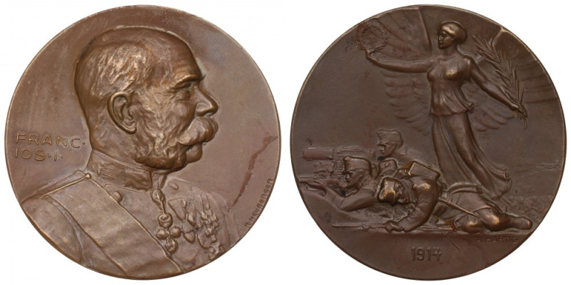 Austria, Medal 1914 - Neuberger Ładny przykład lubianego medalu. Brąz, średnica ...