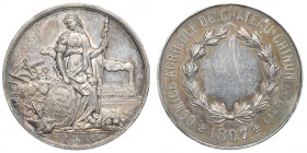 France, Medal Agriculture Society Chateau-Chinon