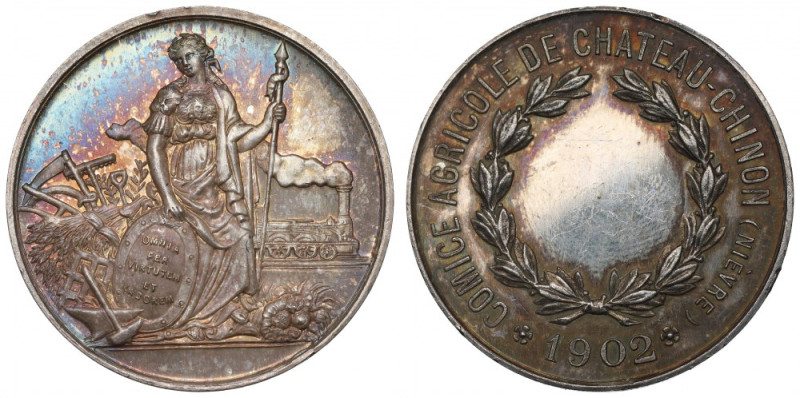 France, Medal Agriculture Society Chateau-Chinon Ładny kompozycyjnie medal nagro...