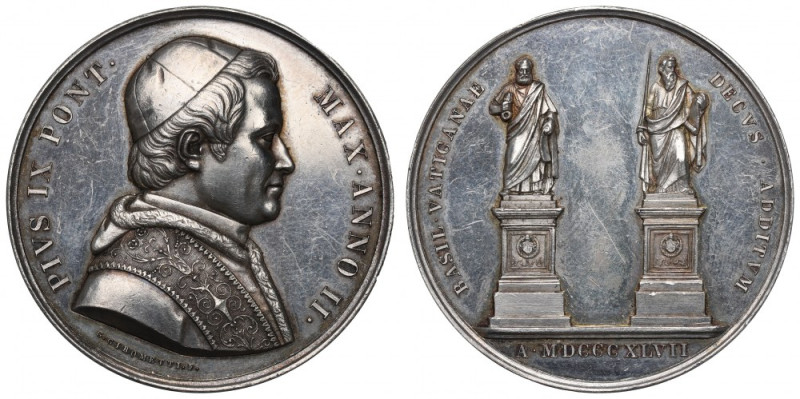 Watykan, Pius IX, Medal 1847 Ładnie zachowany medal watykański. Typowe dla XIX-w...