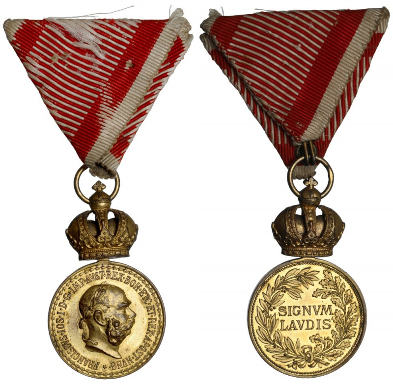 Austro-Hungary, Franz Joseph, Signum Laudis medal Piękny przykład austro-węgiers...