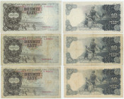 Łotwa, Zestaw 10 Latu 1937 (3 egz)