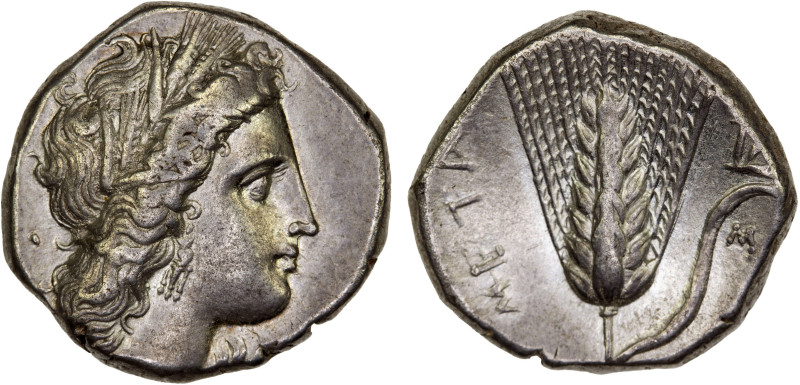 LUCANIA: Metapontum, AR nomos (7.83g), ca. 330-290 BC, HNI-1581, Johnston Class ...