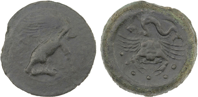 SICILY: Akragas, AE hemilitron (21.50g), ca. 425-406 BC, Calciati I p.170/20, SN...