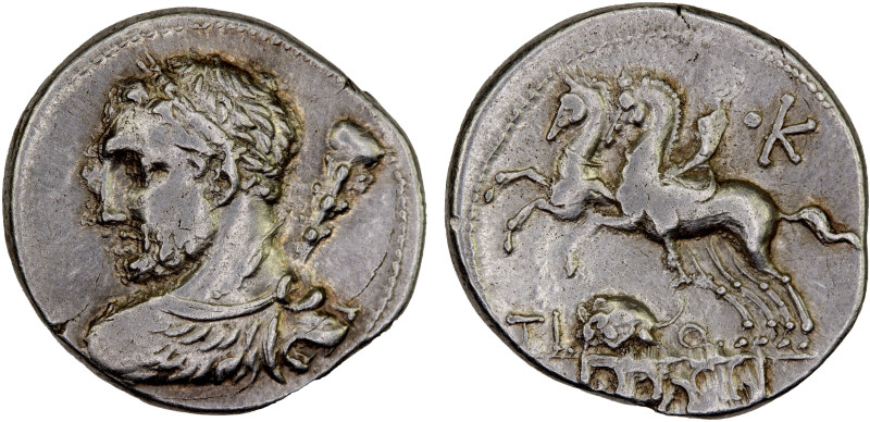 ROMAN REPUBLIC: Ti. Quinctius, AR denarius (3.85g), Rome, 112-111 BC, Crawford-2...