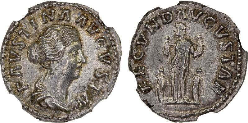 ROMAN EMPIRE: Faustina II, augusta, 147-175 AD, AR denarius (3.35g), Rome, 161-1...