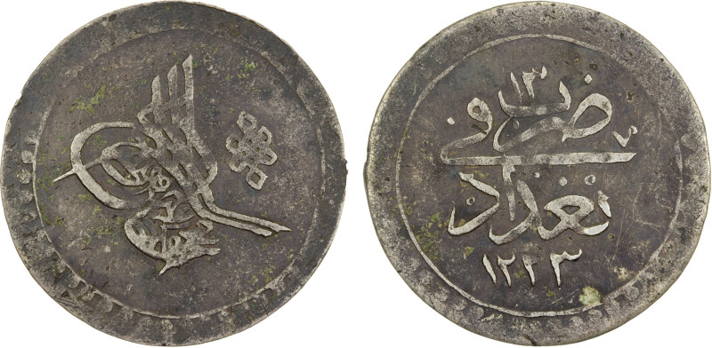 IRAQ: Mahmud II, 1808-1839, BI 40 para (piastre) (3.62g), Baghdad, AH1223 year 1...