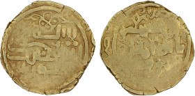 GREAT MONGOLS: Ögedei, 1227-1241, AV dinar (3.73g), Tarâz, ND, A-V1973, cf. Zeno-167431, kalima // caliph's name & the mint; citing the Abbasid caliph...