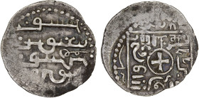 ILKHAN: Ghazan Mahmud, 1295-1304, AR Georgian dirham (2.30g) (Tiflis), AH698, A-2168P, Bennett-352, royal legend in Uighur // shortened Christian reli...