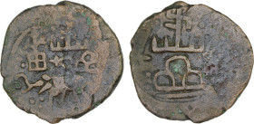 ANCIENT CEYLON: Anonymous, ca. 1st century BC, AE broad unit (13.87g), Mitch-5047, Pieper-3212/15, elephant left, Indradhvaja and swastika-standard ab...