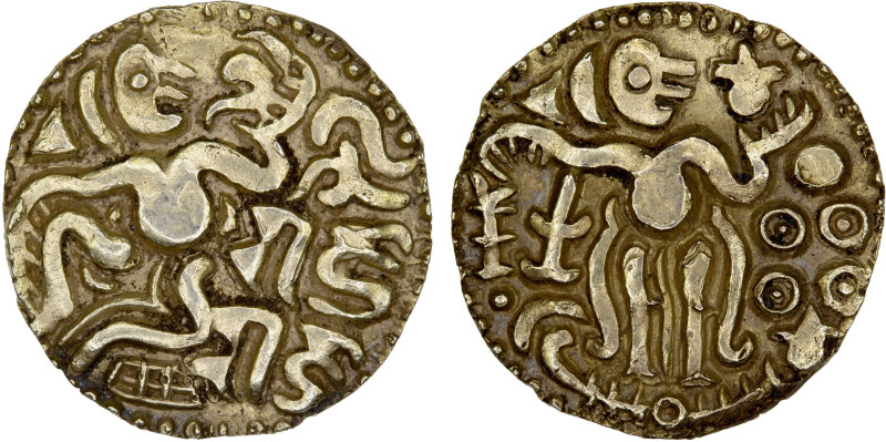 CEYLON (MEDIEVAL): Anonymous, ca. 990-1070, AV kahavanu (4.33g), Mitch-825, king...