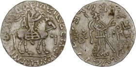 ANCIENT INDIA: INDO-SCYTHIAN: Apracharajas. Vijayamitra, ca. 12 BC to 20 AD, AR tetradrachm (9.89g), Senior-175.300 ff, king on horseback, holding whi...