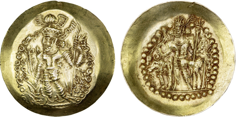 ANCIENT INDIA: KUSHANO-SASANIAN: "Varahran", 3rd series, late 4th century, AV sc...