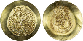 ANCIENT INDIA: KIDARITE: Anonymous, late 4th, 5th century, AV scyphate dinar (7.54g), Cribb-13, ANS-2422/29, posthumous issue in the name of Varhran, ...