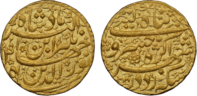 MUGHAL: Jahangir, 1605-1628, AV sawai mohur (heavy mohur) (13.60g), Agra, AH1018...