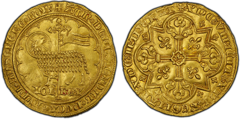 BELGIUM: BRABANT: Joanna & Wenceslas, 1355-1383, AV mouton d'or (4.67g), Vilvoor...