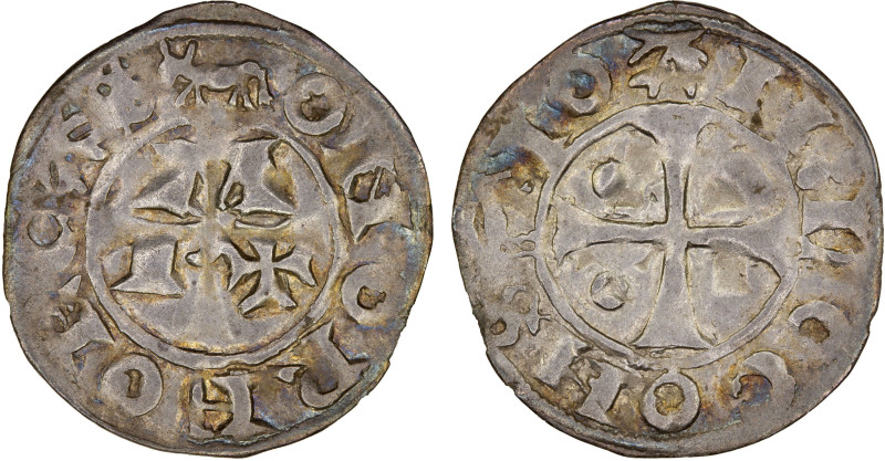 BÉARN: Jean I de Grailly, 1412-1436, AR denier (0.54g), Rob-4183, D-1246, B-527,...