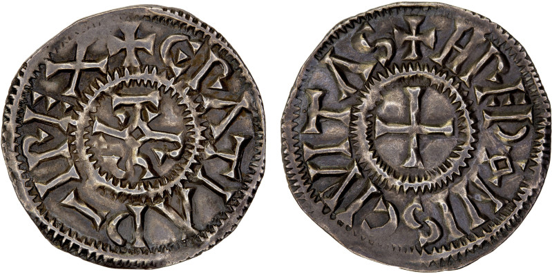 FRANCE: CAROLINGIAN: Charles, the Bald, 840-877, AR denier (1.36g), ND (864-877)...