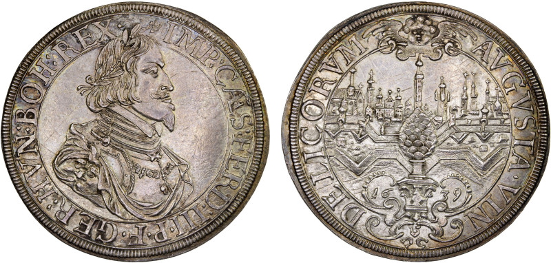 AUGSBURG: Ferdinand III, 1637-1657, AR thaler (27.93g), 1639, KM-77, Dav-5039, s...