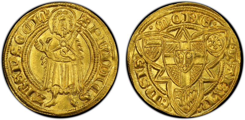 COLOGNE: Friedrich III von Saarwerden, 1371-1414, AV goldgulden (3.49g), Bonn, F...