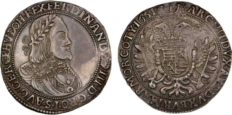 HUNGARY: Ferdinand III 1637-1657, AR thaler (28.40g), 1651-KB, KM-107, Dav-3198,...