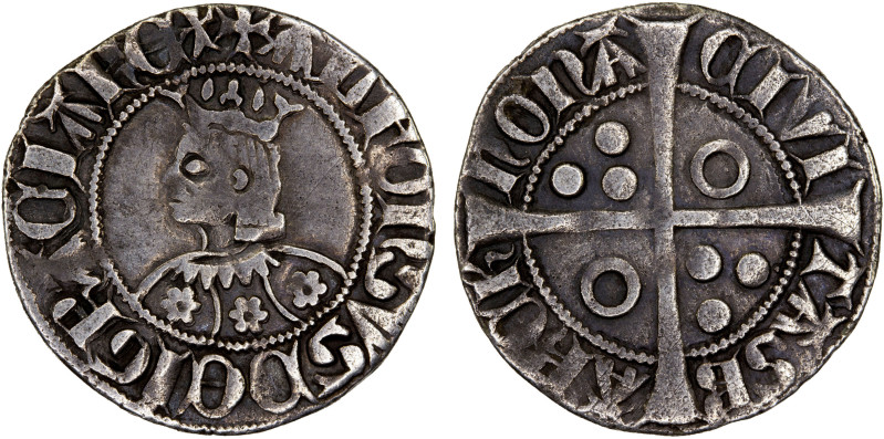 SPAIN: BARCELONA: Alfonso III of Aragon, 1327-1336, AR croat (3.05g), Cru.VS-366...