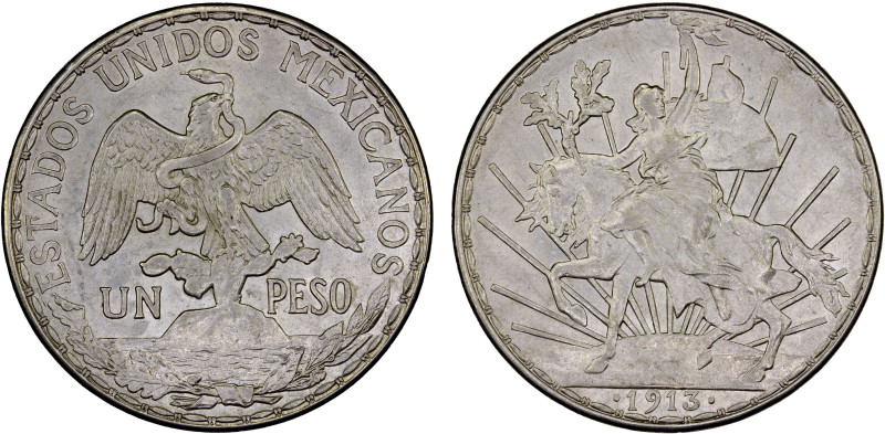 MEXICO: Estados Unidos, AR peso, 1913, KM-453, Schein-1913-A, Caballito type, lu...