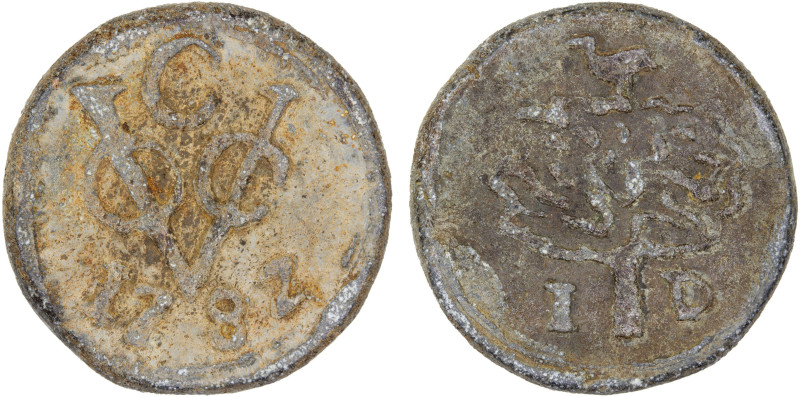 CEYLON (DUTCH): Netherlands East India Company, tin duit (12.73g), Colombo, 1782...